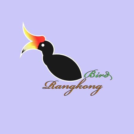 Illustration vector rangkong bird. This logo is suitable for pet shop business, wild animal foundation, etc. inspired from rangkong bird by a protected exotic animal.のイラスト素材