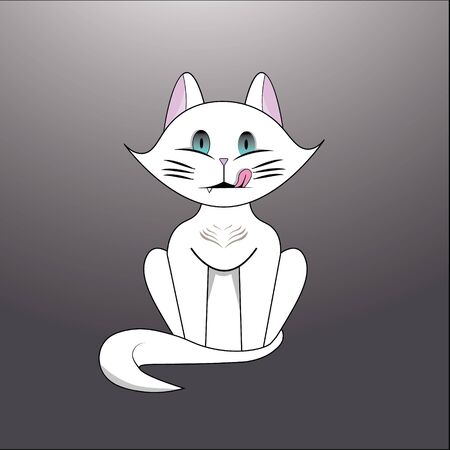 Illustration vector graphic of whitecat. Perfect for children toy, t-shirt image, icon, symbol, etc.のイラスト素材