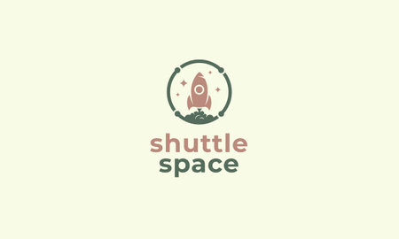 Rocket Ship Space Shuttle Industrial Technology Vector Logo Conceptのイラスト素材
