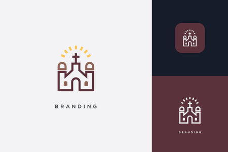 Church  design. Christian symbols. Vector illustration. Design element.のイラスト素材