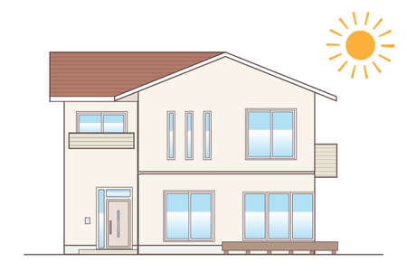 Fictional detached house Simple house illustration gable roofのイラスト素材