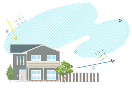 Modern gable roof detached geometric insulated hull image vector illustrationのイラスト素材