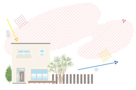 Modern land roof detached geometric insulated hull image vector illustrationのイラスト素材