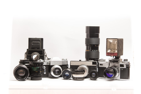 different old camerasの写真素材