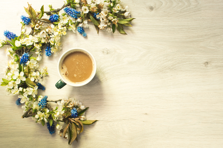 Subject photography of coffee, against a background of different colorsの写真素材