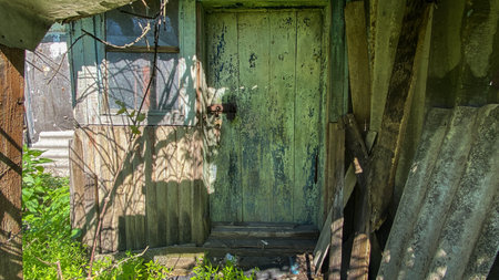 old rural house, under the summer sunの写真素材