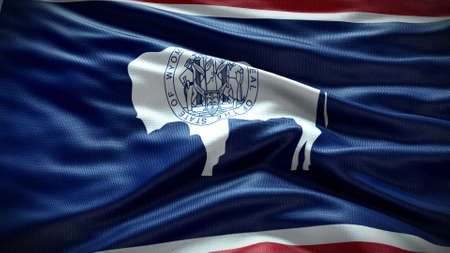Wyoming flag USA State flag waving flag with texture background