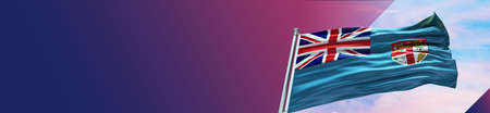 Falkland Islands Flag waving in the wind. 3d illustration.の写真素材