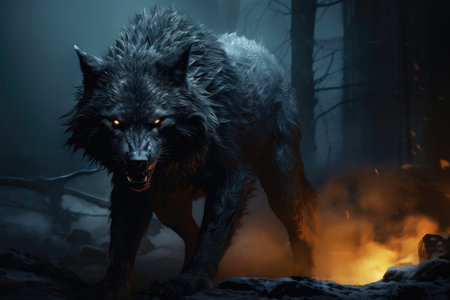 A monstrous and dark wolfの素材
