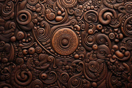 A strange pattern on wood as a background and textureの素材