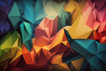 Colorful background of different polygonsの素材