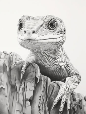 Pencil sketch artwork skink animal drawingの素材
