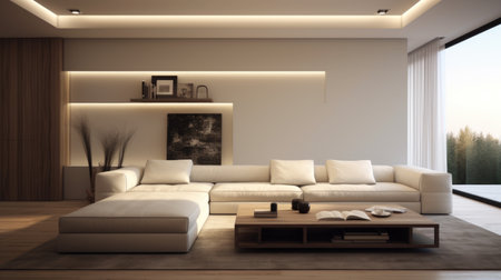 Minimalist interior design of modern living roomの素材