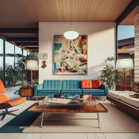 Mid-century interior design of modern living roomの素材