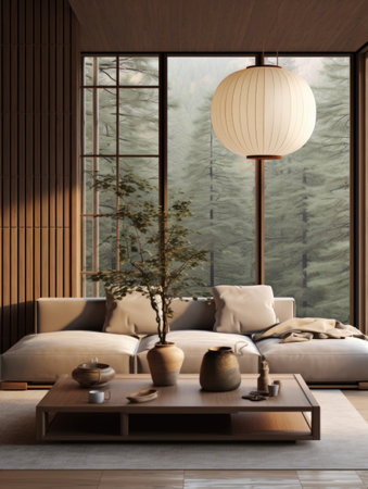 Japandi style interior design of modern living roomの素材