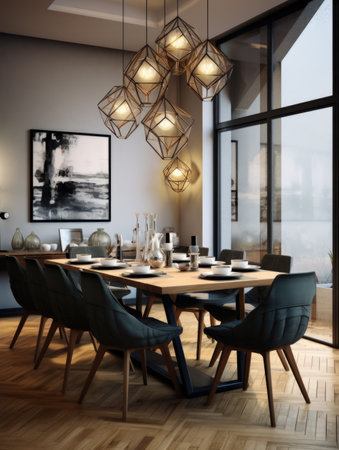 Interior design of cute modern dining roomの素材