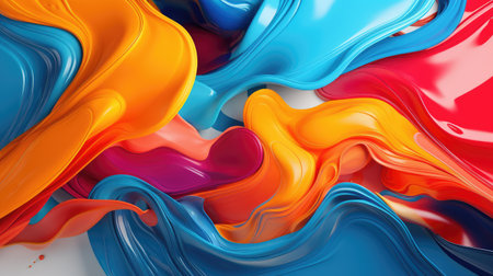 3D Liquid Colorful Paint Backgroundの素材
