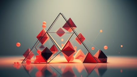 Abstract Design with 3D Trianglesの素材