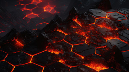 Dark hexagons and lavaの素材