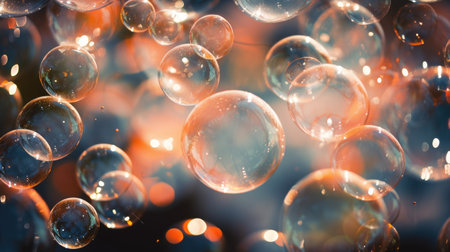 Floating Light Bubbles Closeupの素材
