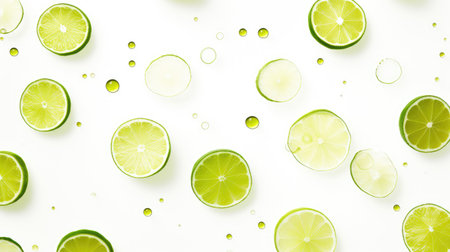 Lime Spots on White Backgroundの素材