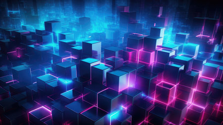 Neon Cubes Backgroundの素材