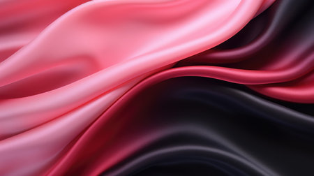 Pink and Black Gradient Silk Fabricの素材