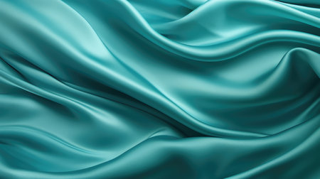 Waves of aquamarine satin fabricの素材