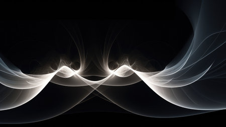 White Fractal Lines on Dark Backgroundの素材
