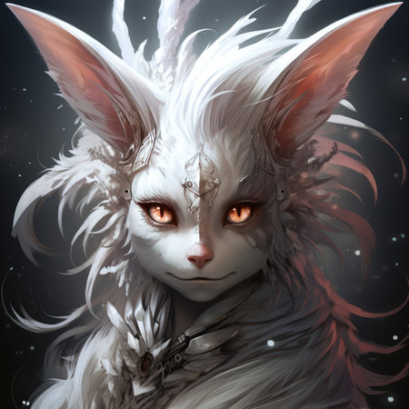 Animal hybrid, a character that is a unique combination of human and animal traits, animal features such as ears, tail, or claws, while maintaining a humanoid appearaの素材