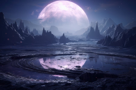 Alien landscape with purple huesの素材