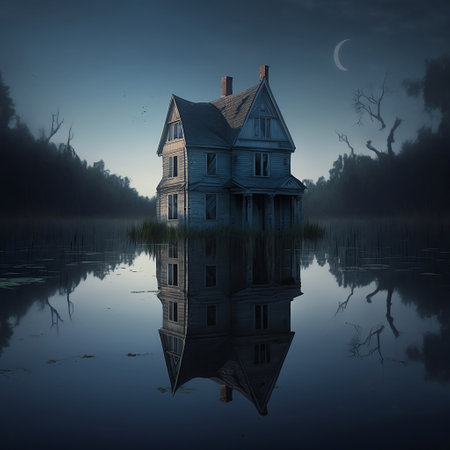 An old house in the middle of the swampsの素材
