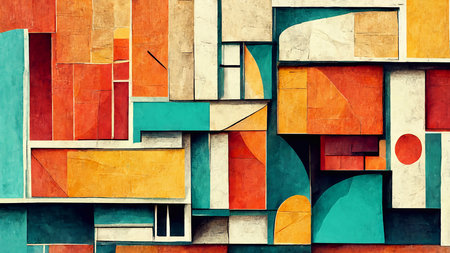 Geometric shapes and abstract lines in modern artの素材