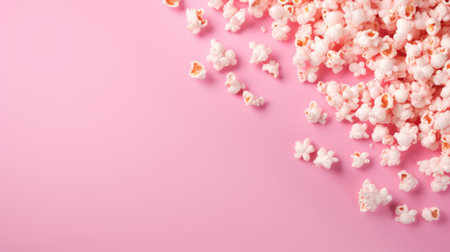 Popcorn with pink backdropの素材
