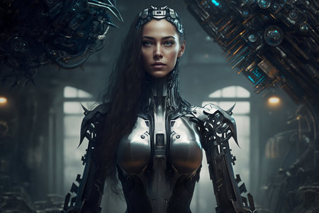 Robot woman backgroundの素材