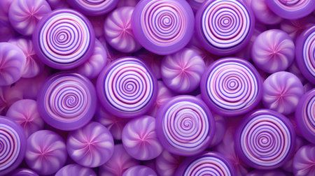 3d rendering of a lot of purple lollipops backgroundの素材