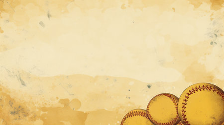 Baseball vintage background with space for text or image, softball vintage backgroundの素材