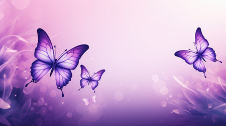 Nature background with butterfly and bokeh lights. Vector illustration.の素材