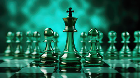 Chess board game, business concept for ideas, competition, strategy, leadership and successの素材