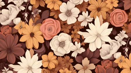 Seamless floral pattern with hand drawn flowers. vector illustration.の素材