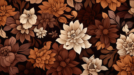 Seamless floral pattern with dahlias. Vector illustration.の素材