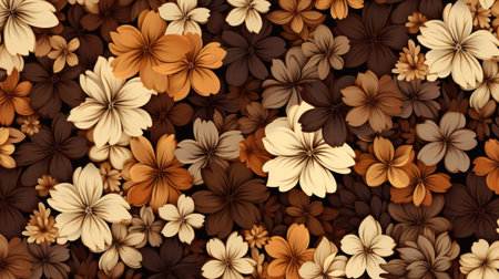 Seamless pattern with flowers in retro style. Vector illustration.の素材