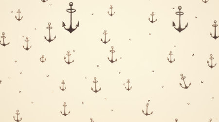 Anchor on white background. 3D illustration. Vintage style.の素材