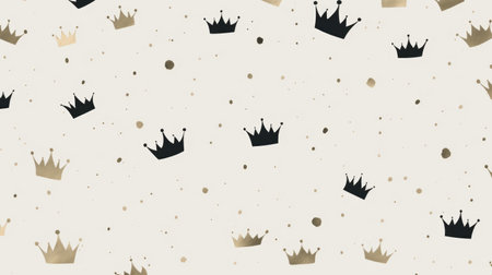 Seamless pattern with crowns. Vector Illustration.の素材