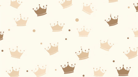 Seamless pattern with crowns and dots. Vector illustration.の素材