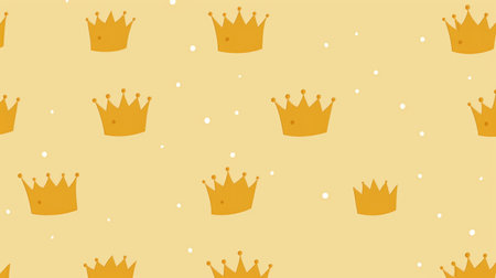 Seamless pattern with golden crowns. Vector illustration.の素材