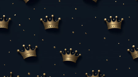 Gold crown on a dark background. 3d rendering, 3d illustration.の素材