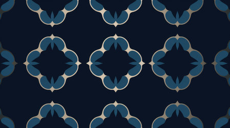 Seamless pattern with decorative ornament in blue colors. Vector illustration.の素材