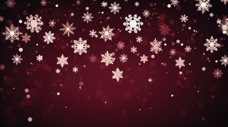 Christmas background with snowflakes and bokeh lights. Vector illustration.の素材
