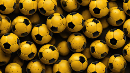 Soccer balls background. 3d rendering, 3d illustration.の素材